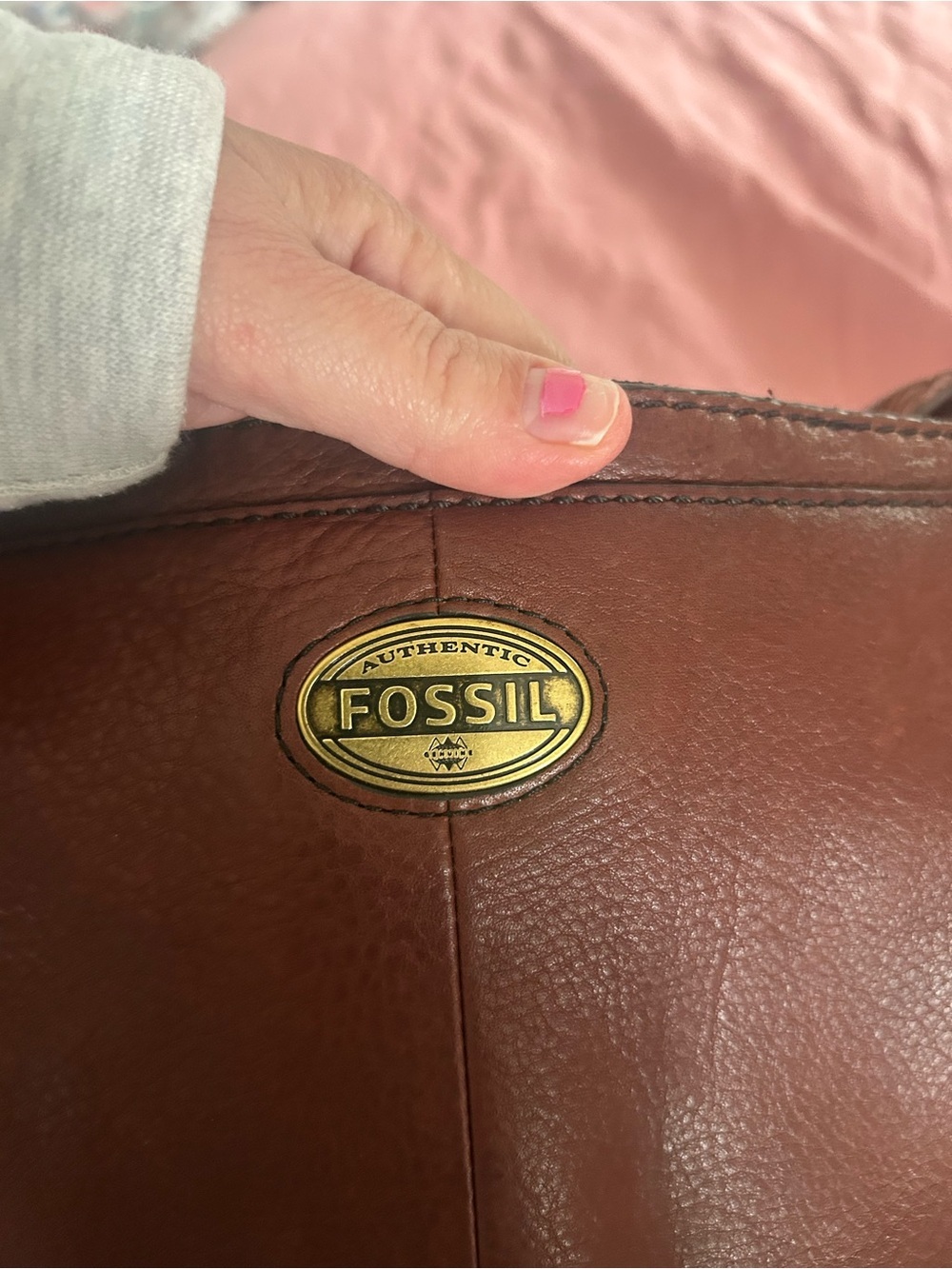 Vintage Fossil Brown Leather Crossbody Bag - Picture 4 of 12